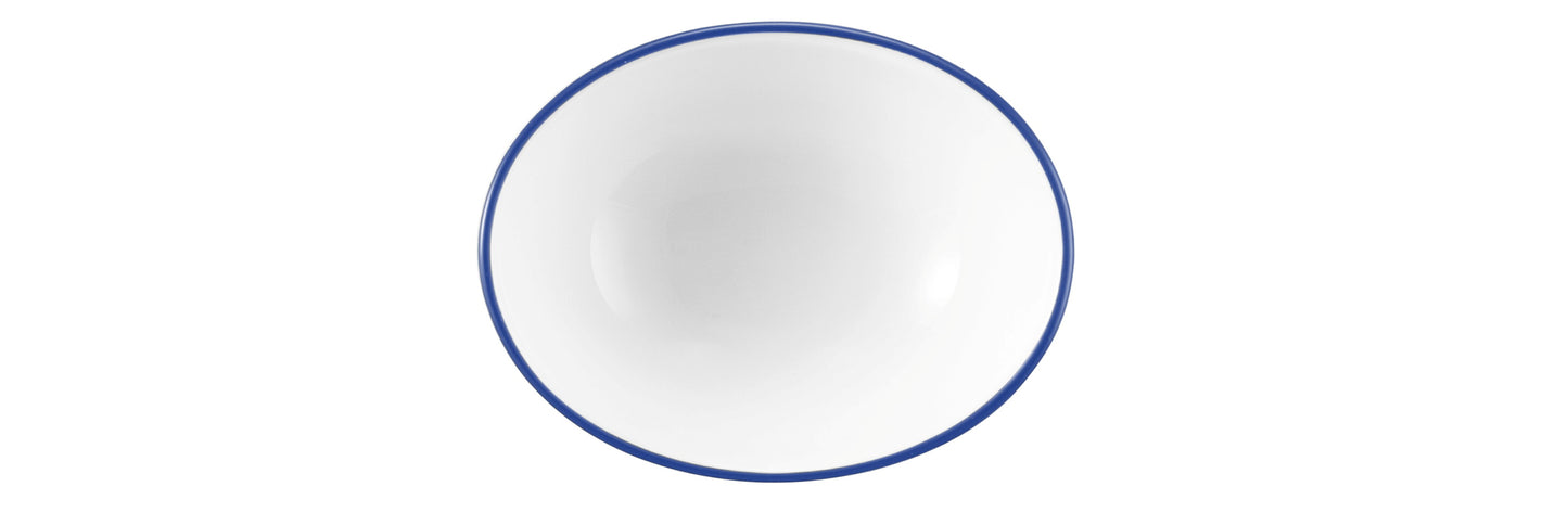 Weiße Schüssel mit blauer Linie