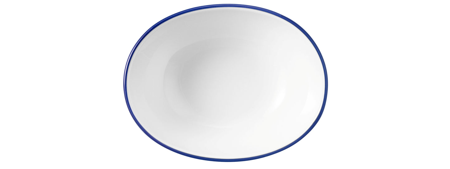 Weiße Schale mit blauer Rand