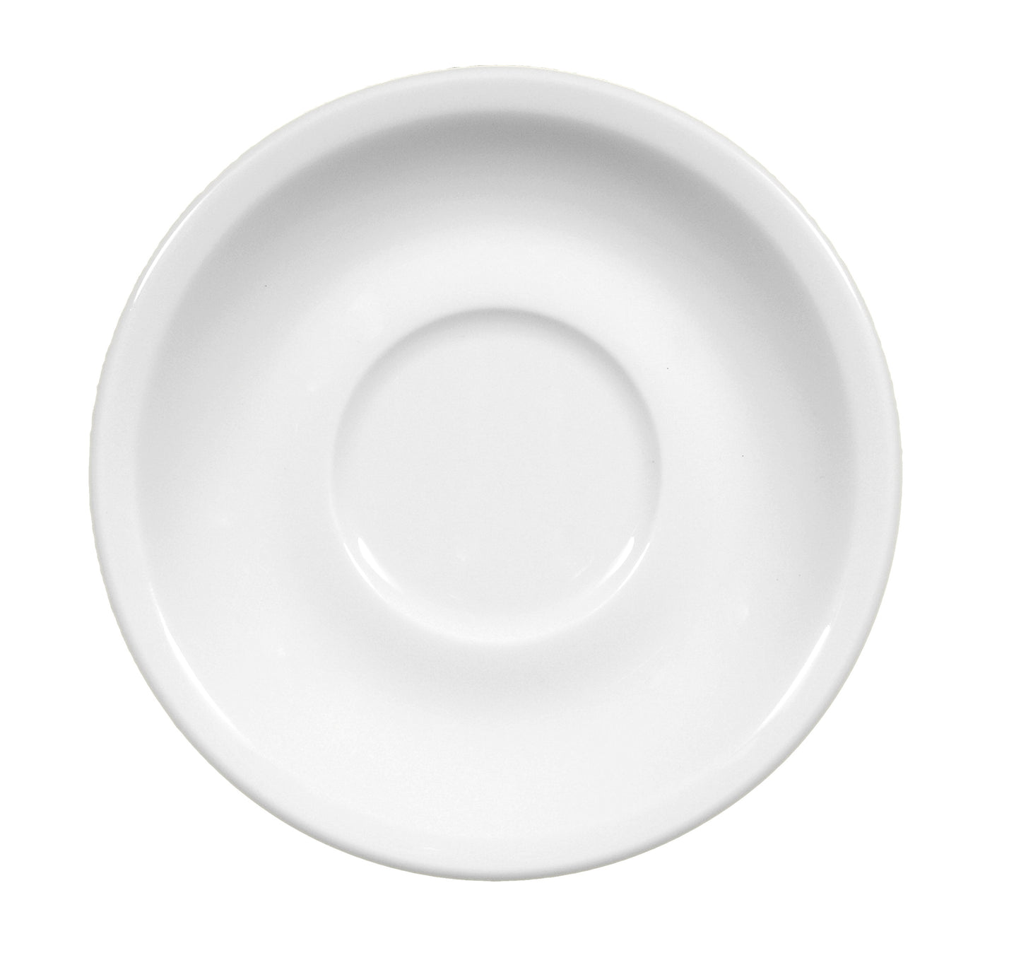 Weiße Porzellanschale, seitliche Ansicht.