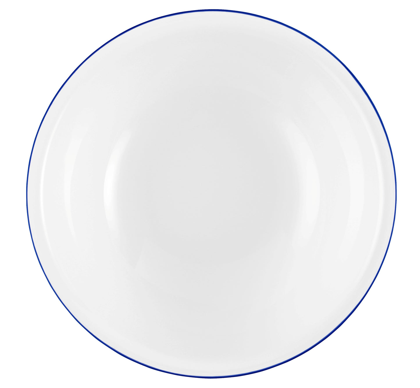 Weiße Schüssel mit blauem Rand