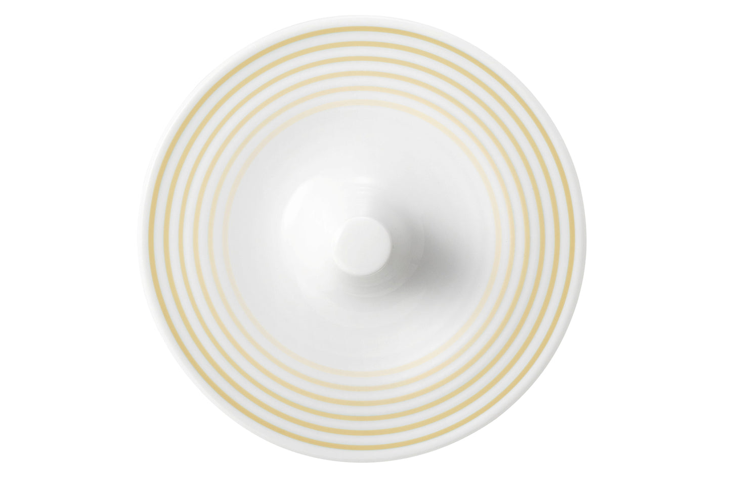 Weiße Schüssel mit goldenen Streifen