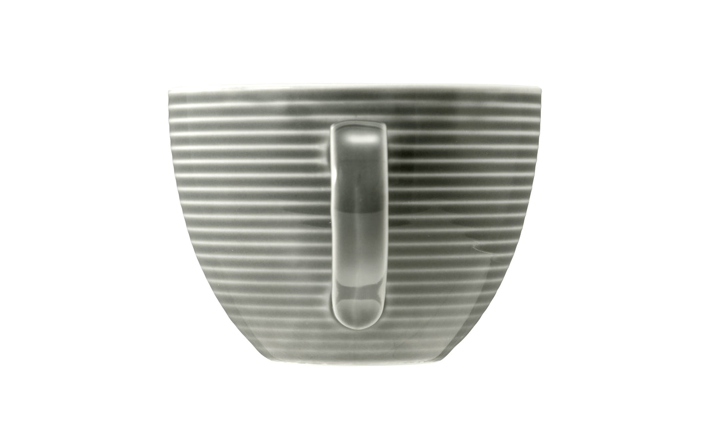 Graue Tasse mit Rillenstruktur