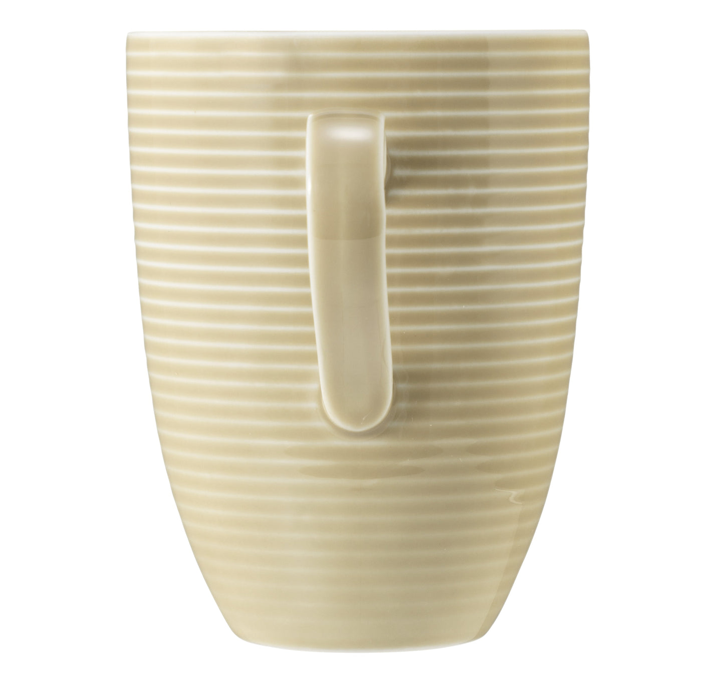 Beiger Keramikbecher mit seitlichem Griff