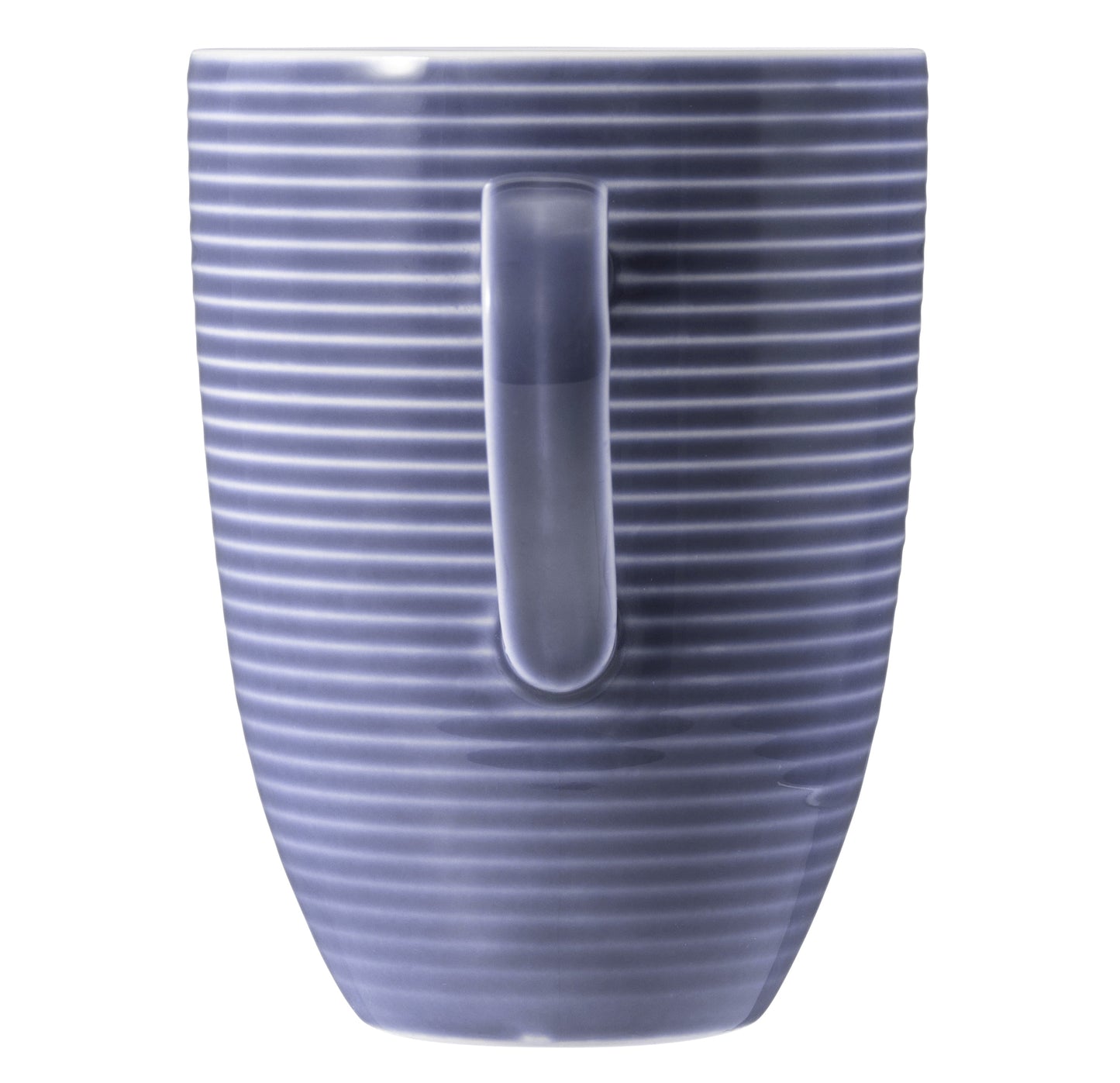 Blaue Kaffeetasse mit Rillenstruktur