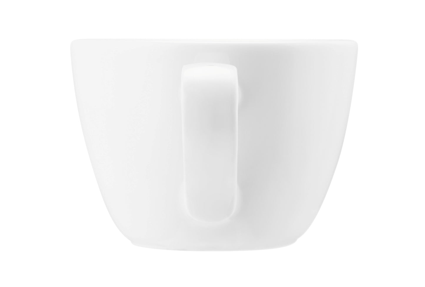 Weiße Kaffeetasse auf weißem Hintergrund