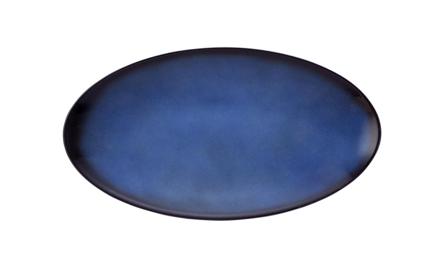 Leere blaue Servierplatte