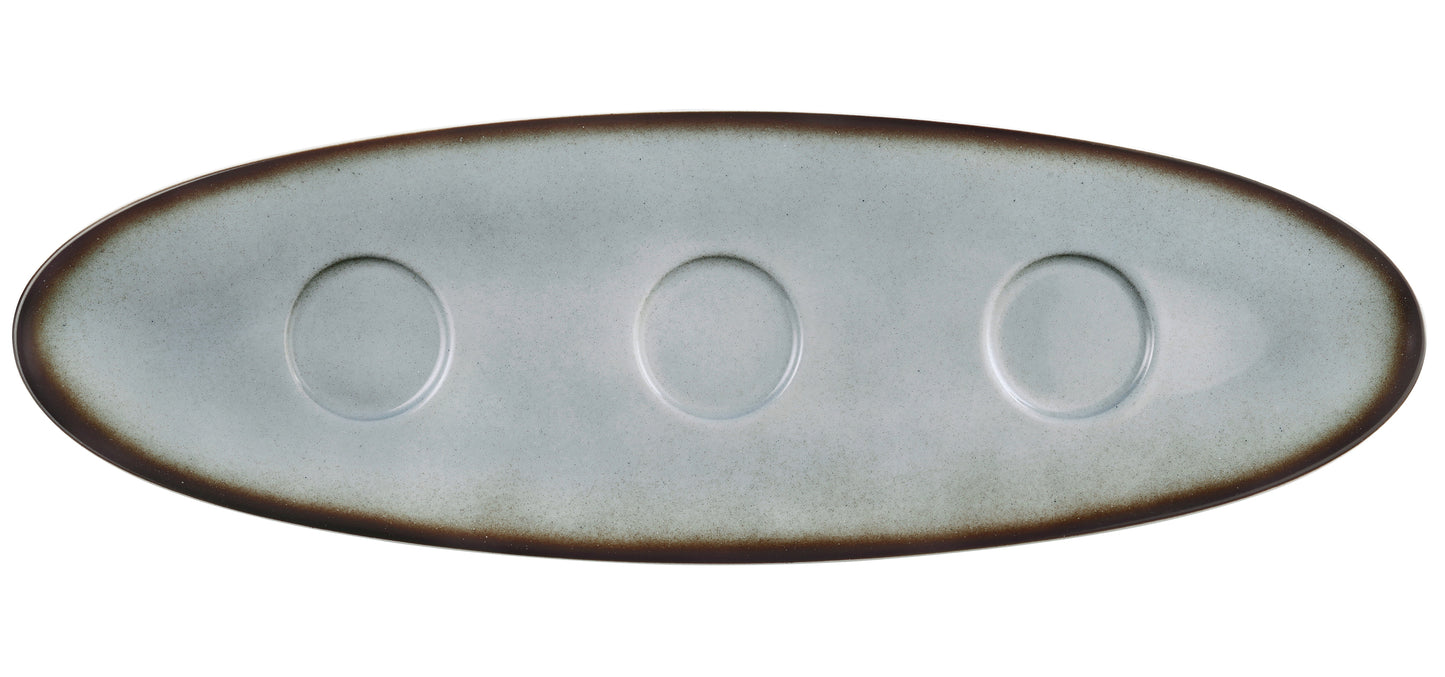 Ovaler, leerer Gastro-Teller, grau.