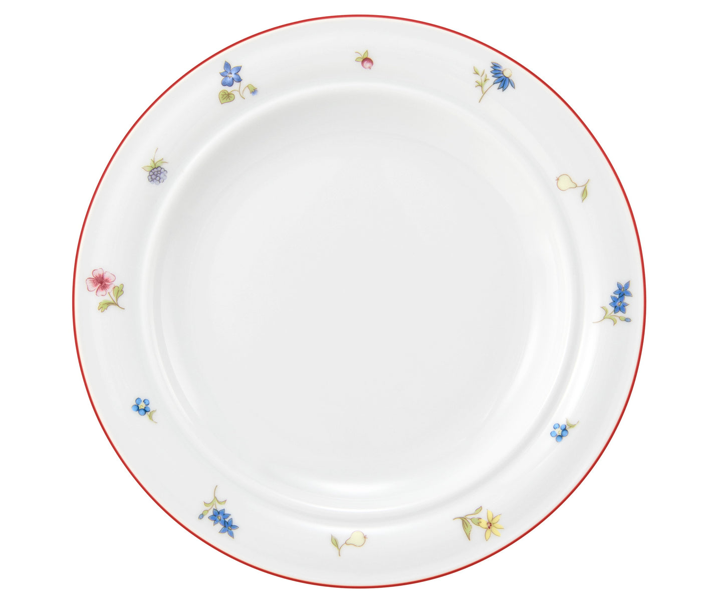 Weiße Tellerplatte mit Blumenmuster