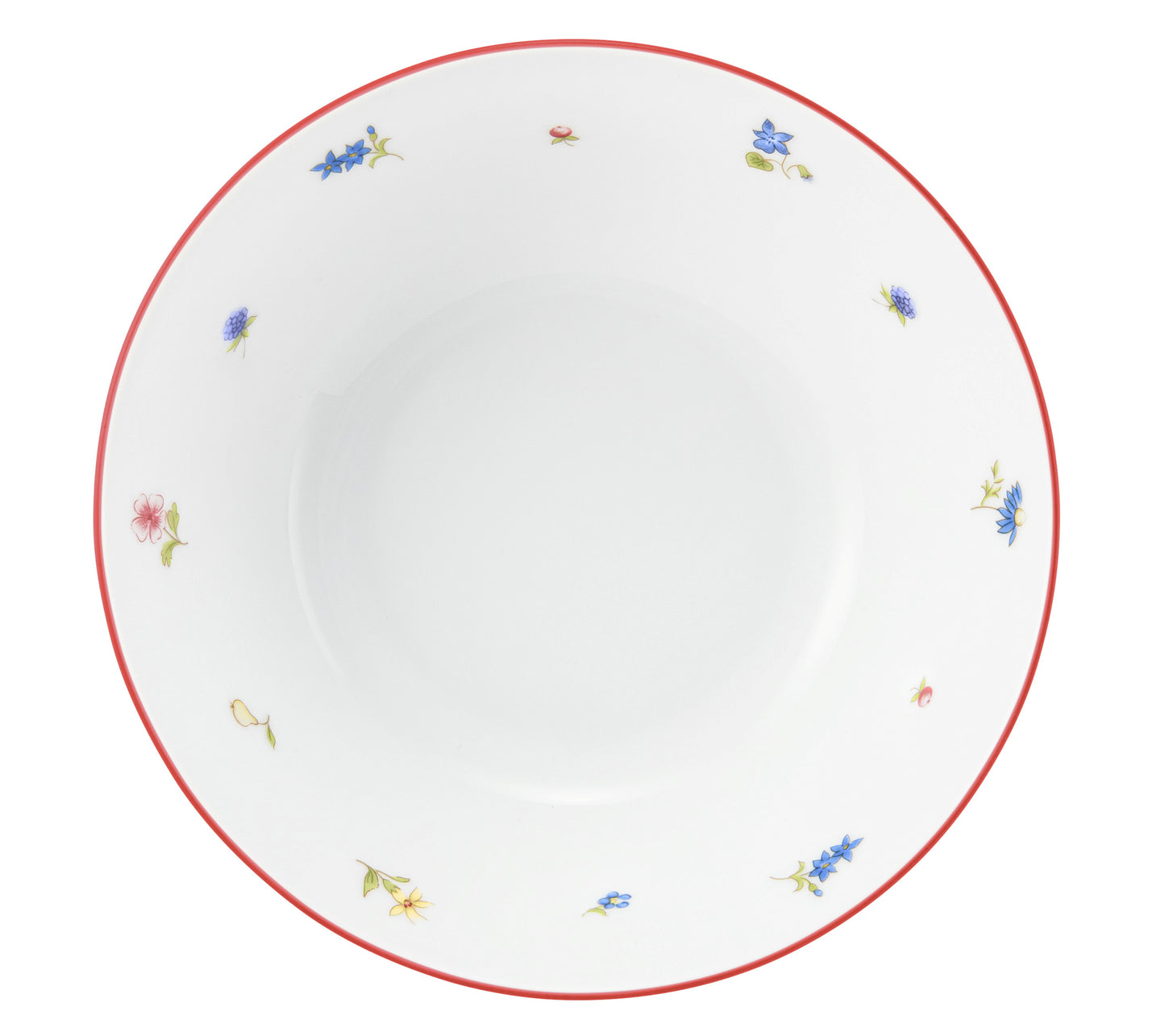 Weiße Schale mit Blumenmuster.