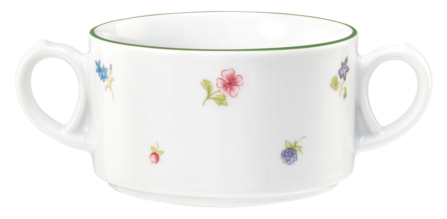 Suppentasse mit Blumenmuster, zwei Henkel