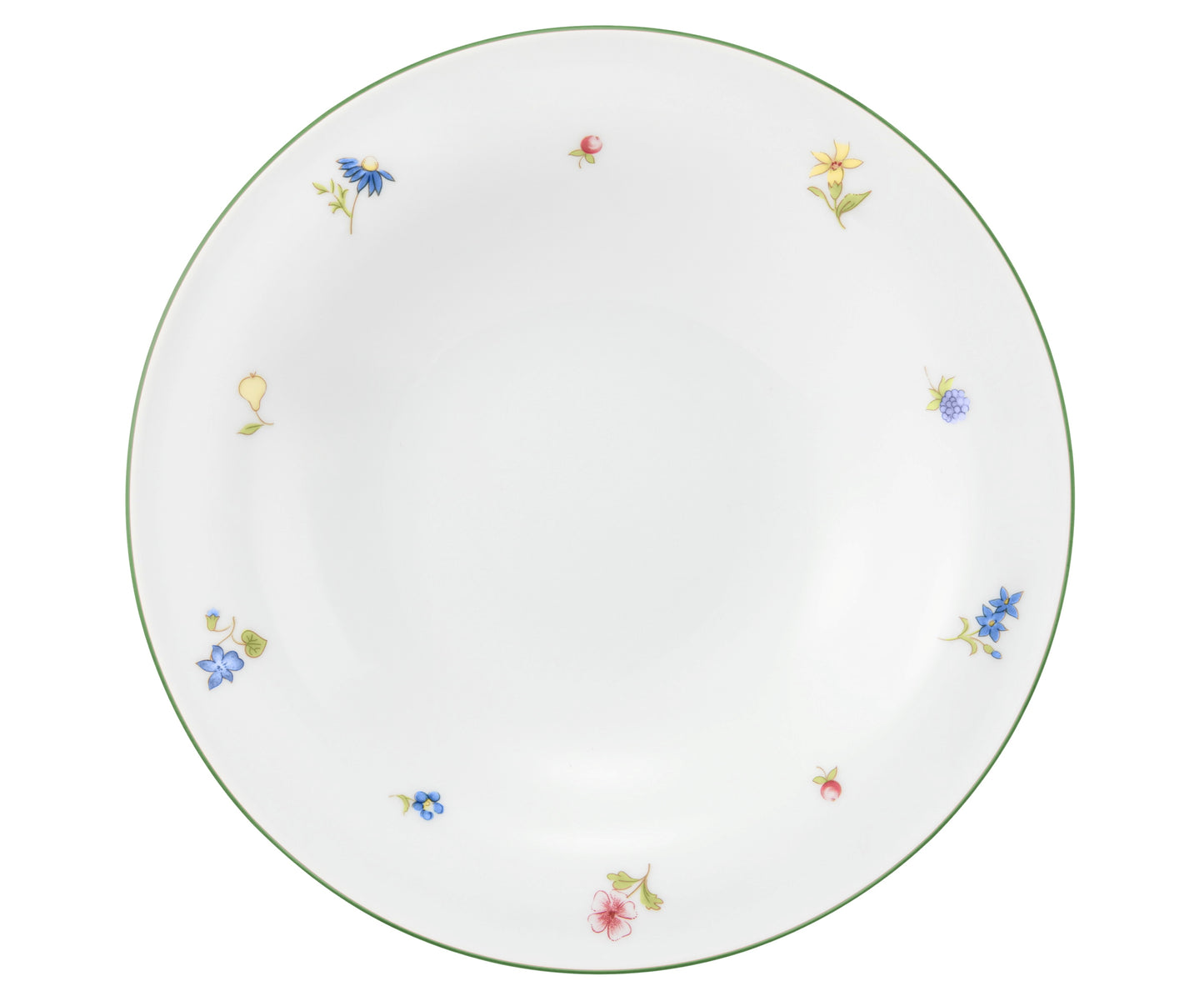 Weißer Teller mit Blumenmuster