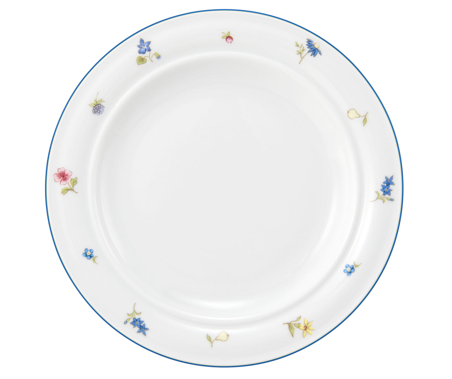 Bord mit Blumenmuster, weißes Geschirr