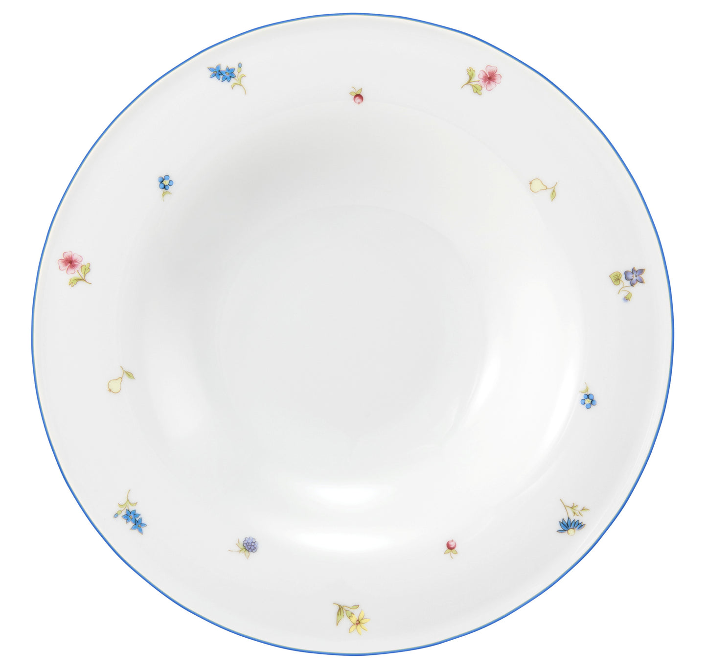 Tiefer Porzellanteller mit Blumenmuster