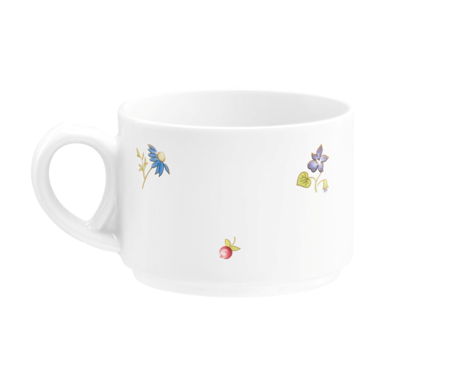 Weiße Tasse mit Blumenmuster
