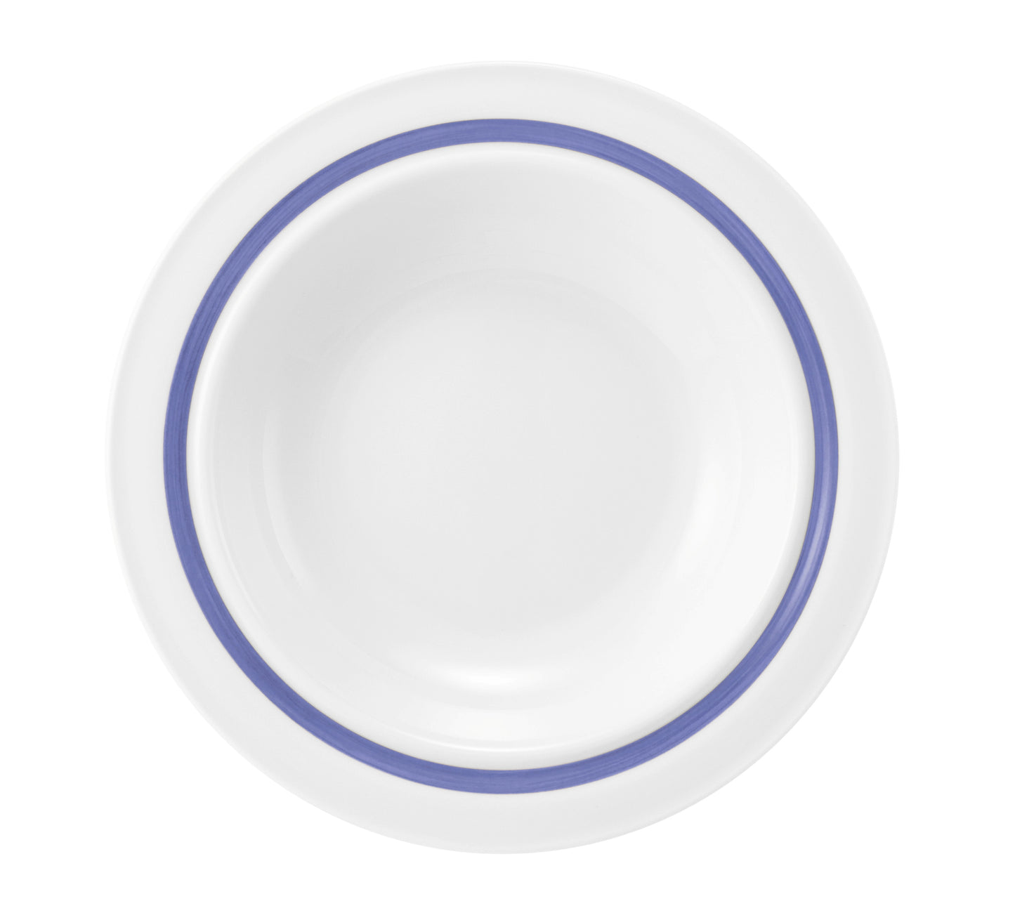 Weiße Schüssel mit blauem Rand