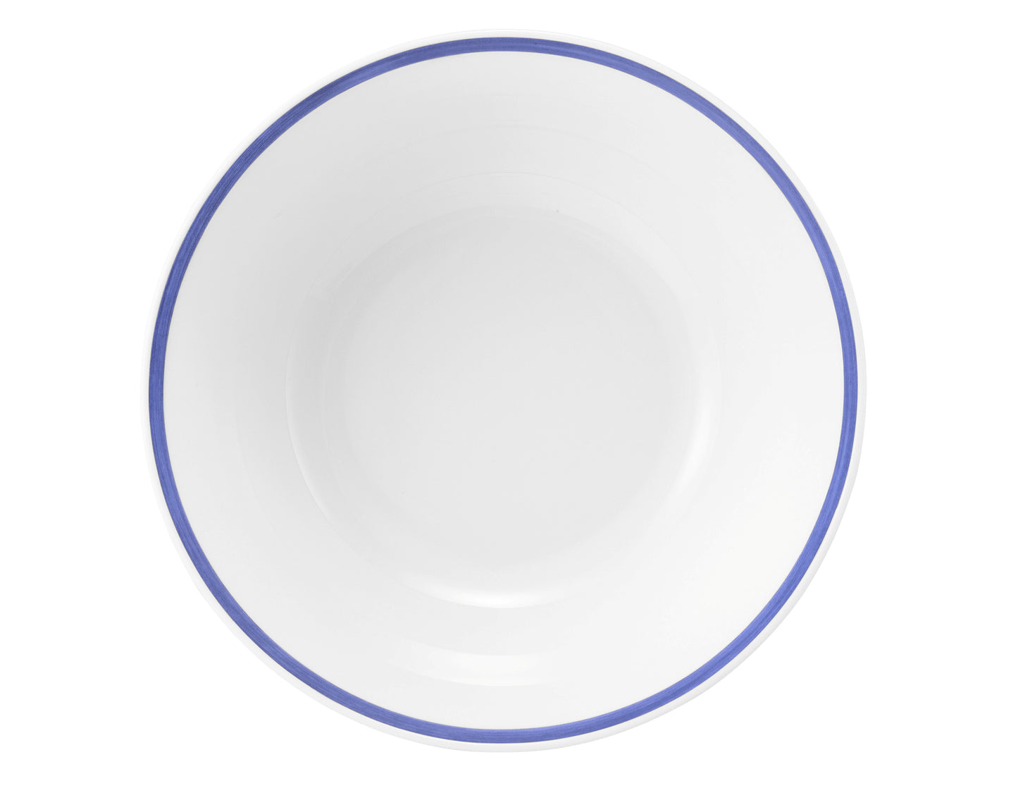 Weiße Schüssel mit blauer Rand