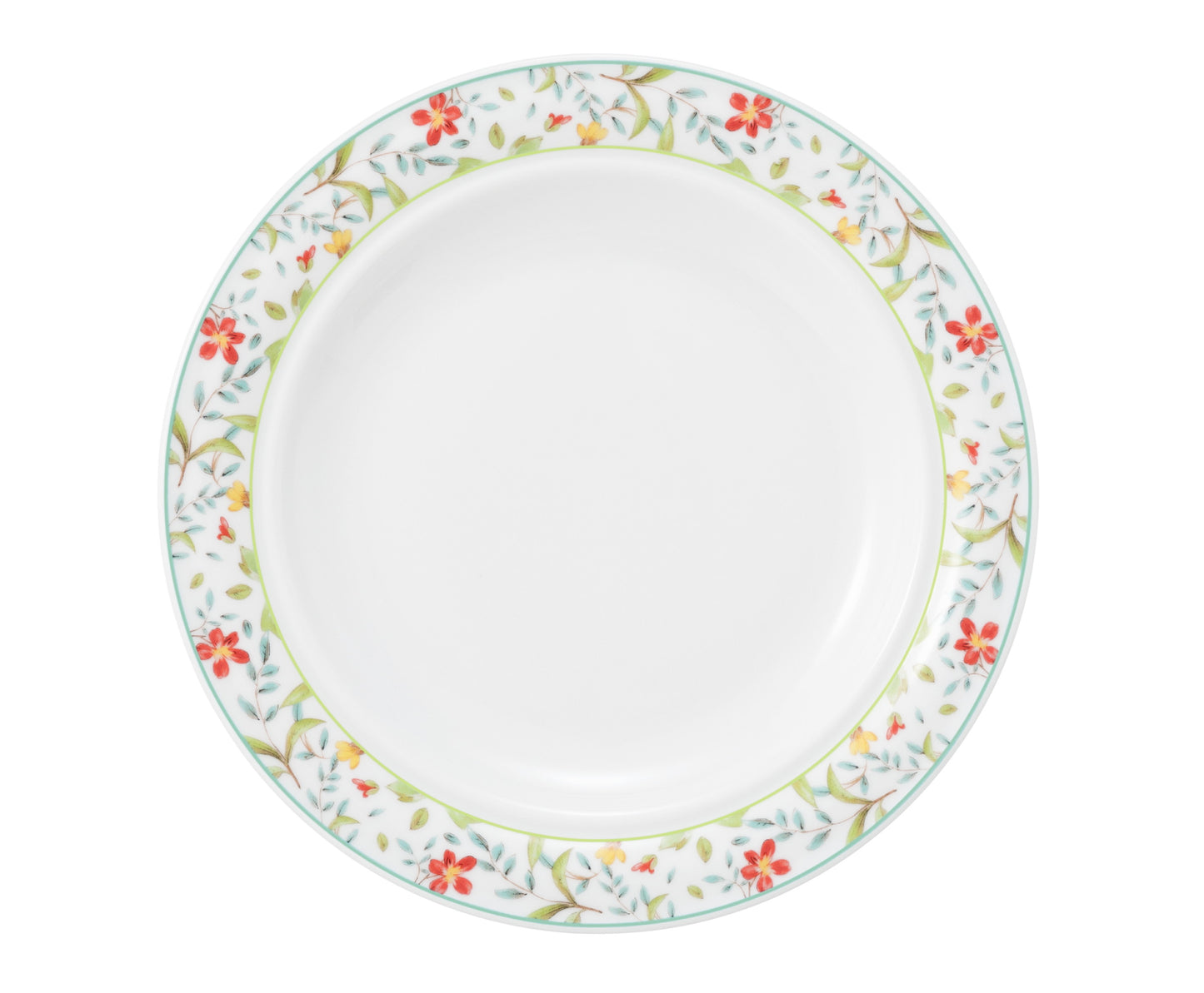 Weißer Teller mit Blumenmuster