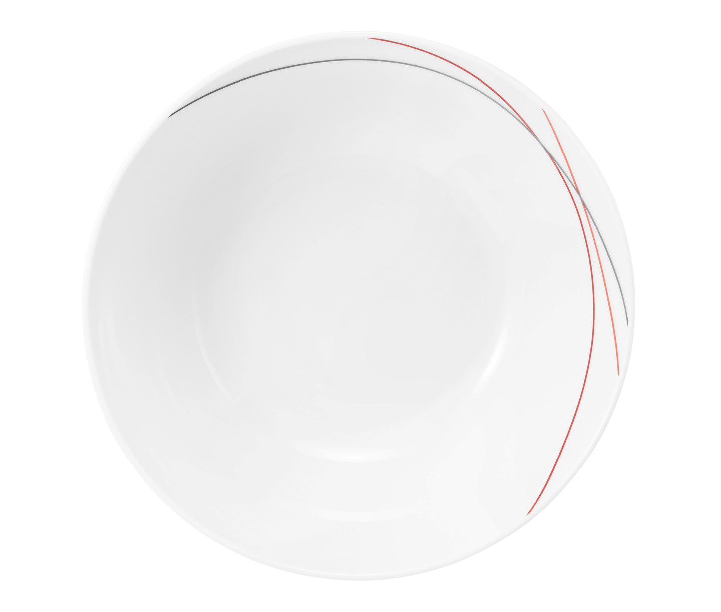 Weiße Schüssel mit roten Streifen