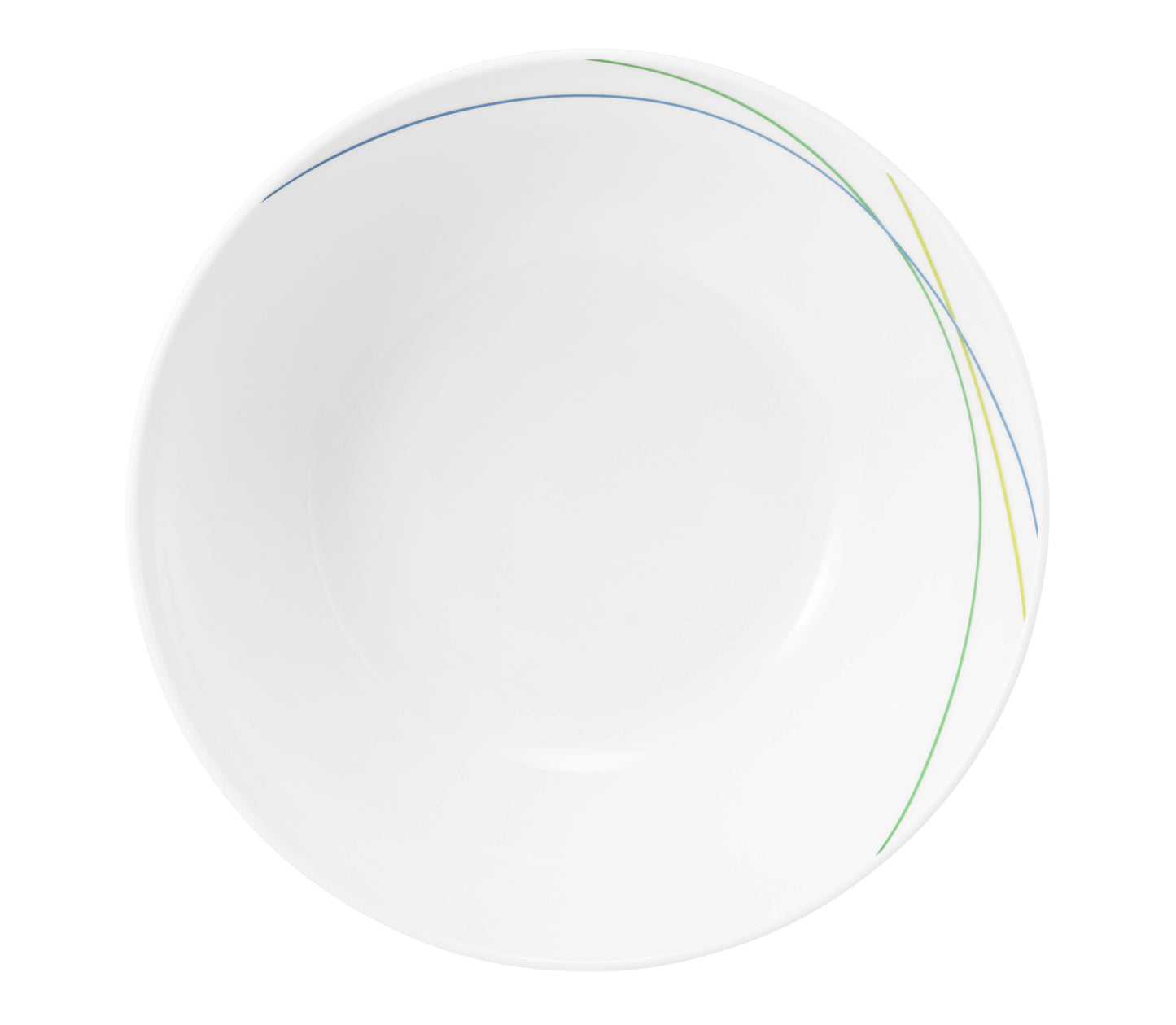 Weiße Porzellanschale mit Zierlinien