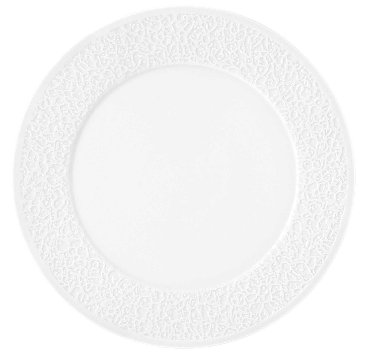 Weißer, leerer Porzellanteller, Nahaufnahme