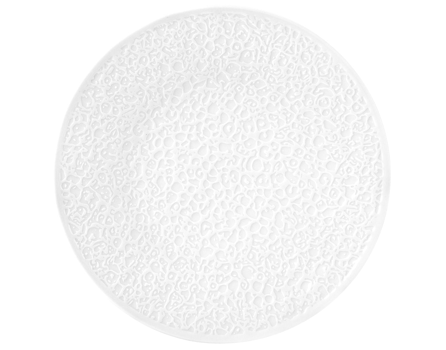 Weiße Tellerplatte mit Textur