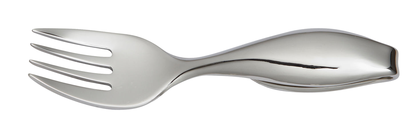 Silberne Fisch-Gabel, modernes Design.