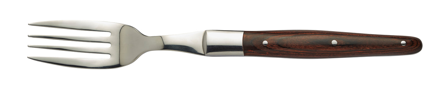 Gabel mit Holzgriff.