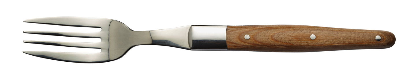 Gabel mit Holzgriff.