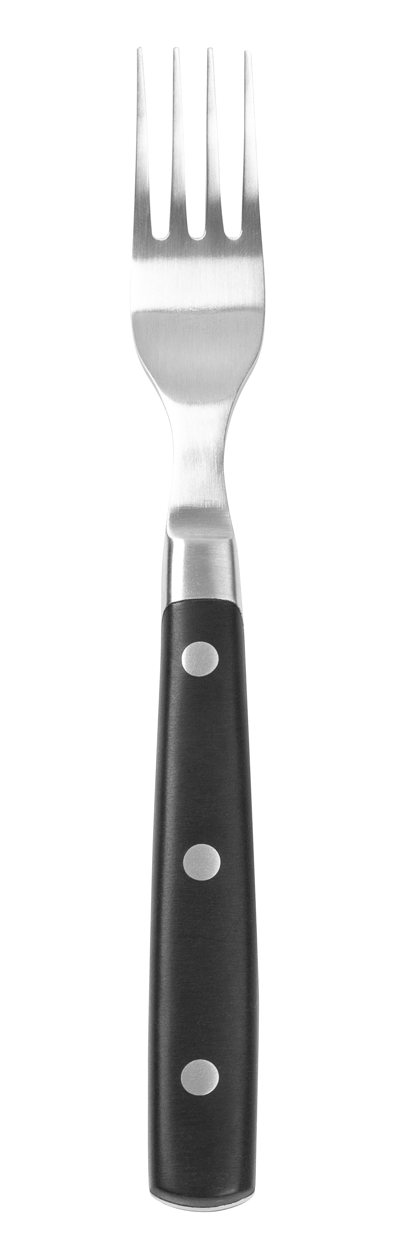 Gabel mit schwarzem Griff.