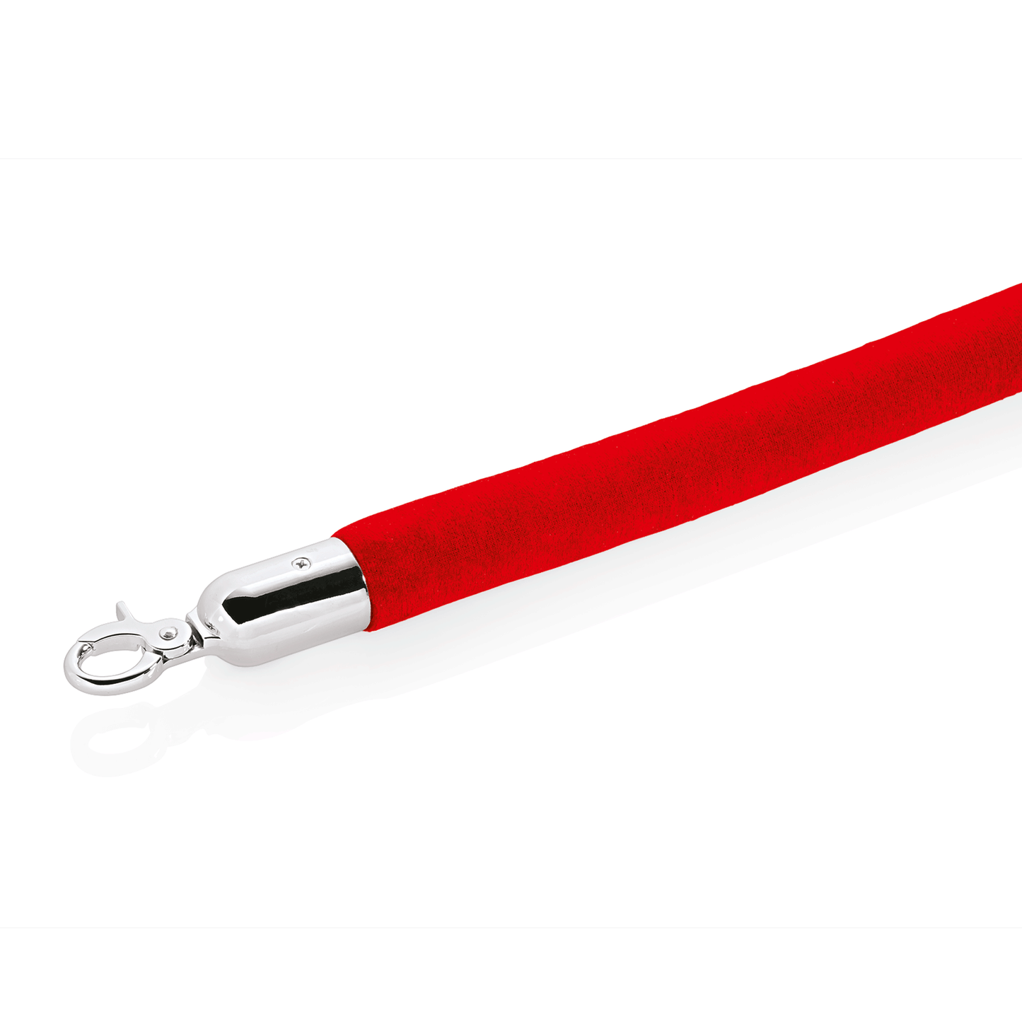Rotes Absperrseil mit Haken.