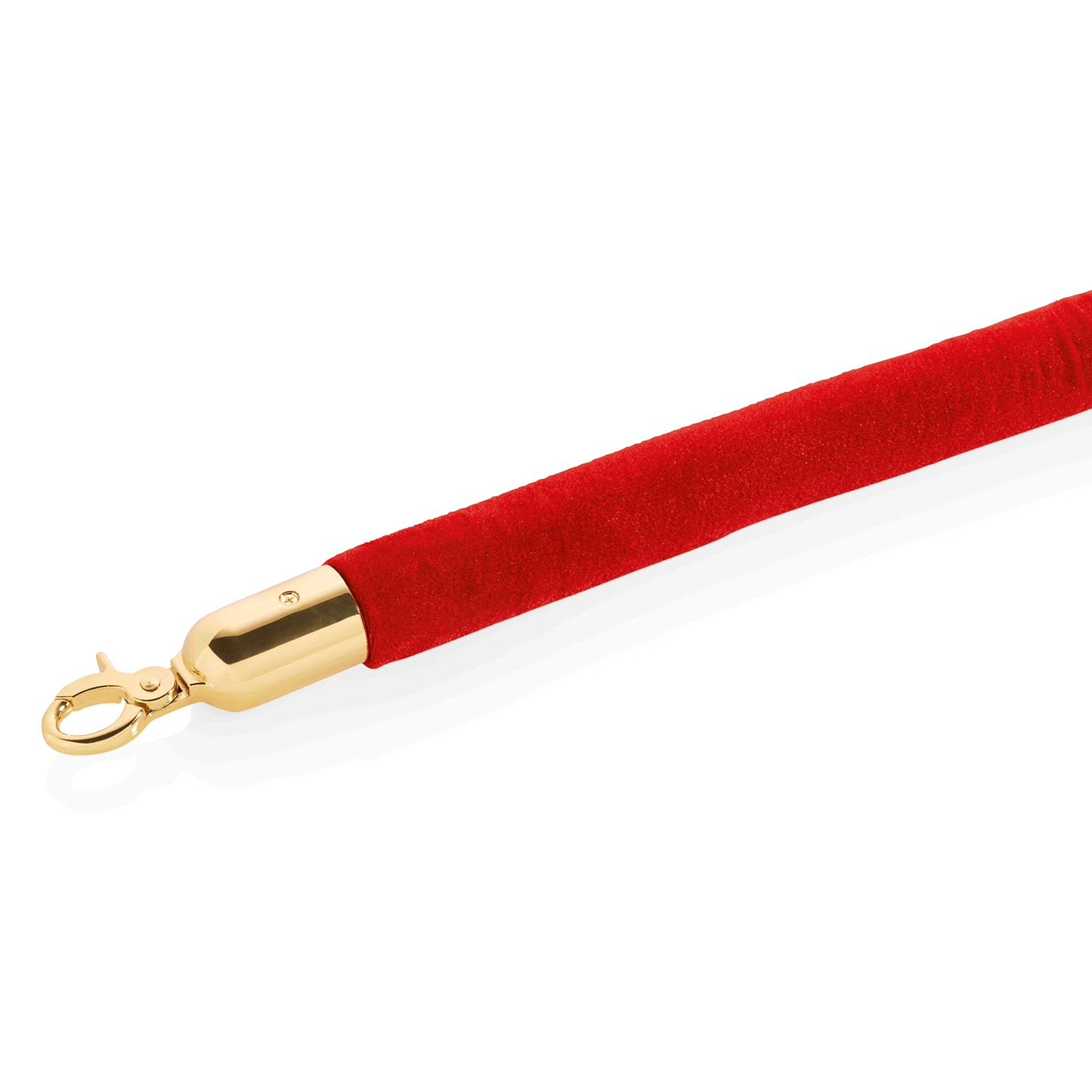 Rotes Absperrseil mit Haken.