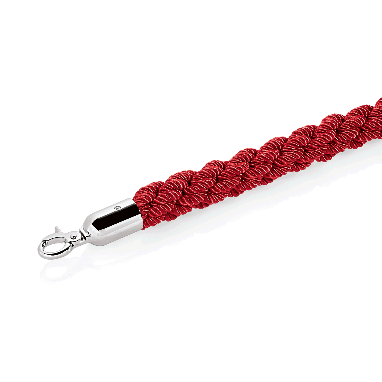 Rotes Absperrseil mit Haken.