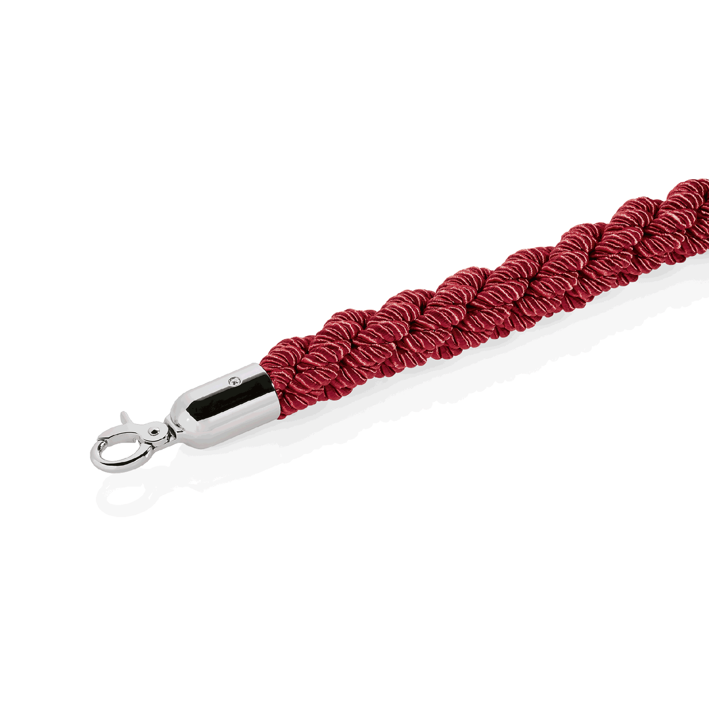 Rotes Absperrseil mit Haken.
