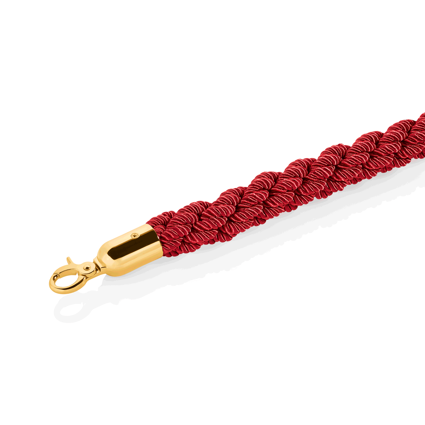 Rotes Absperrseil mit Haken.