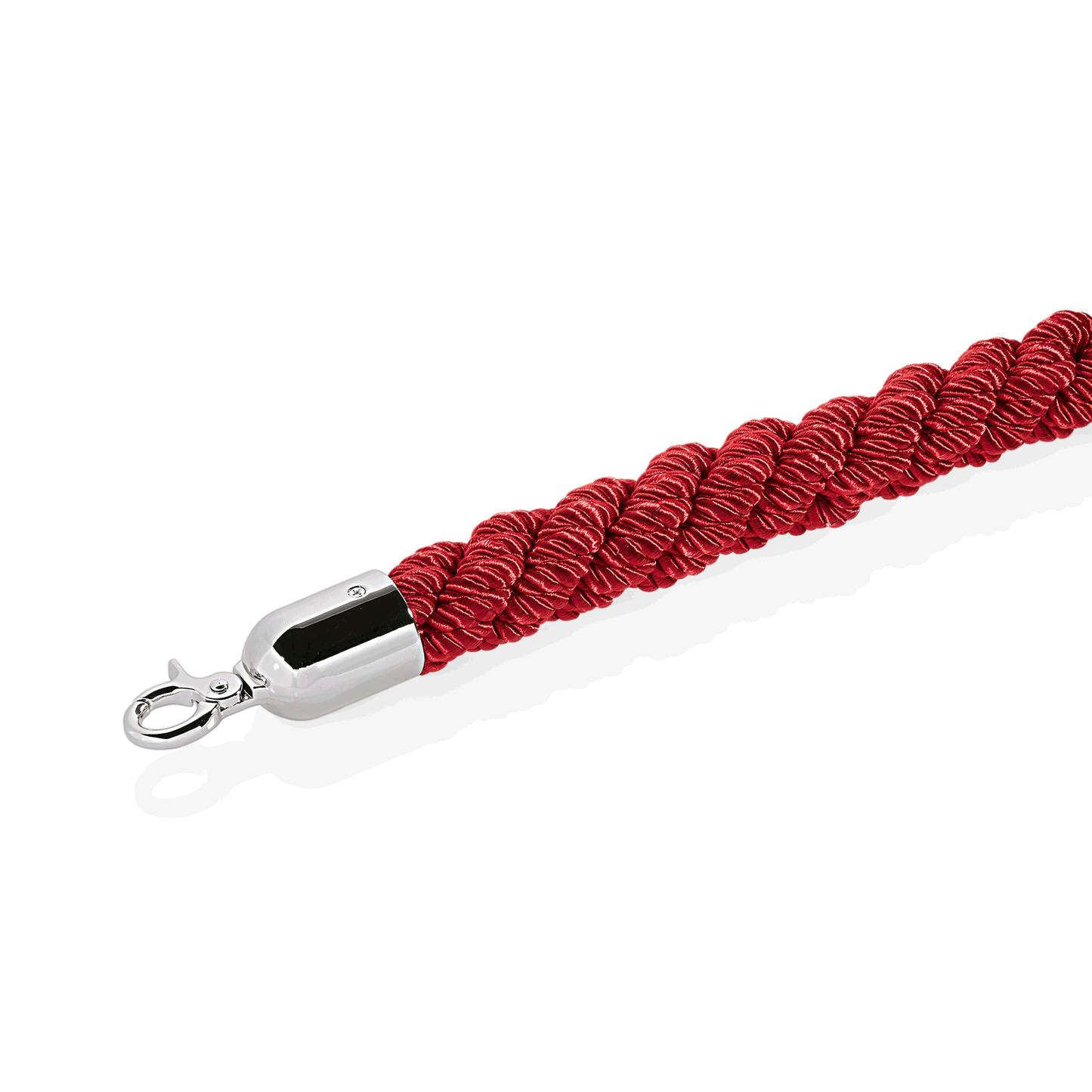 Rotes Absperrseil mit Haken.