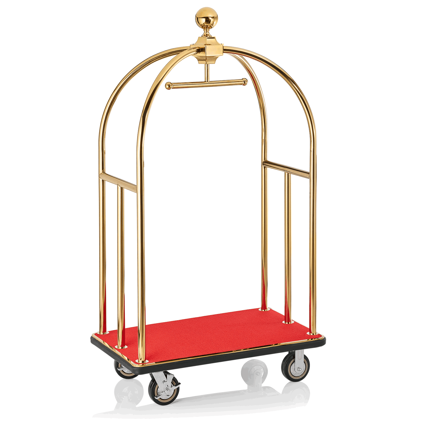 Gepäckwagen mit rotem Boden.