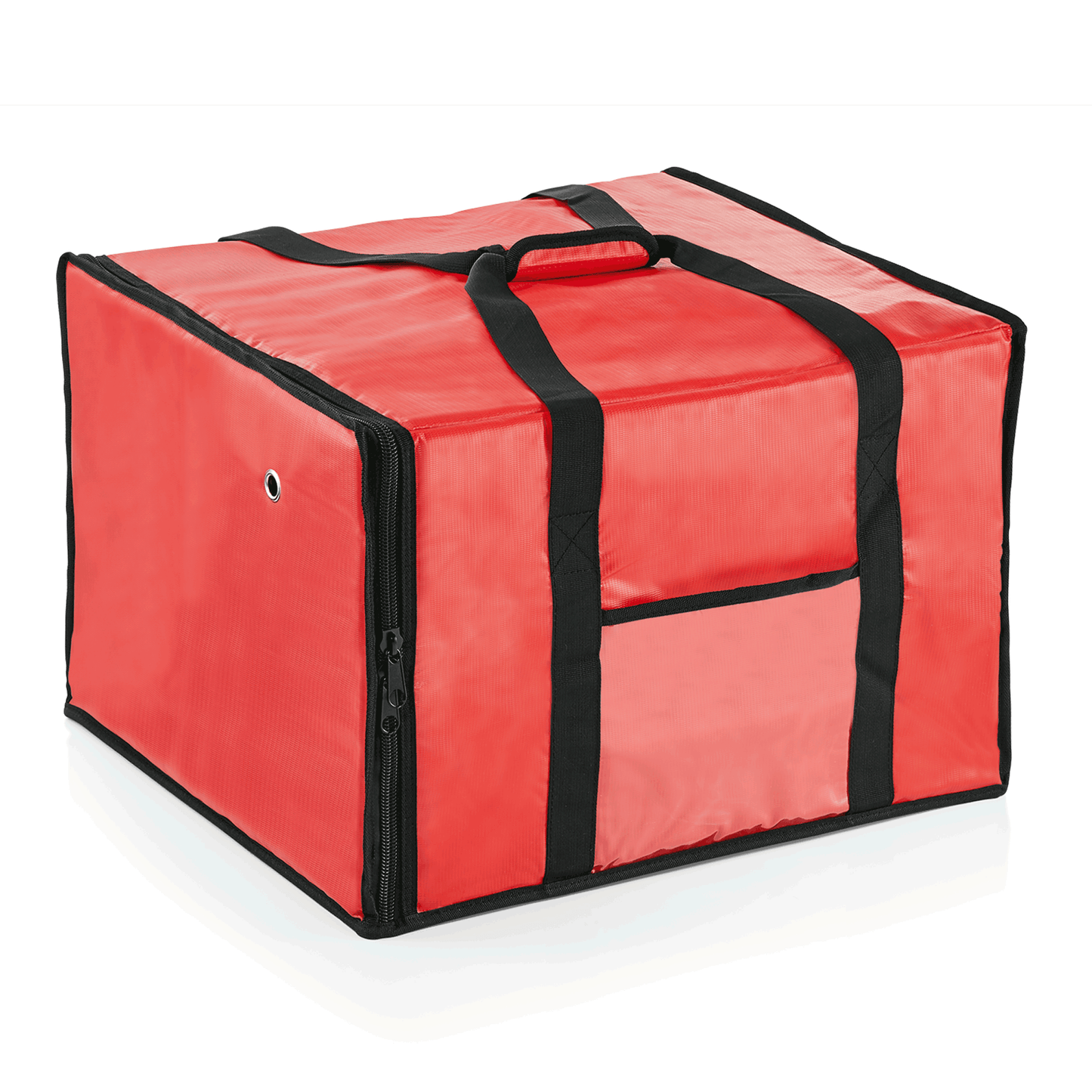 Rote Thermotasche für Lebensmitteltransport.