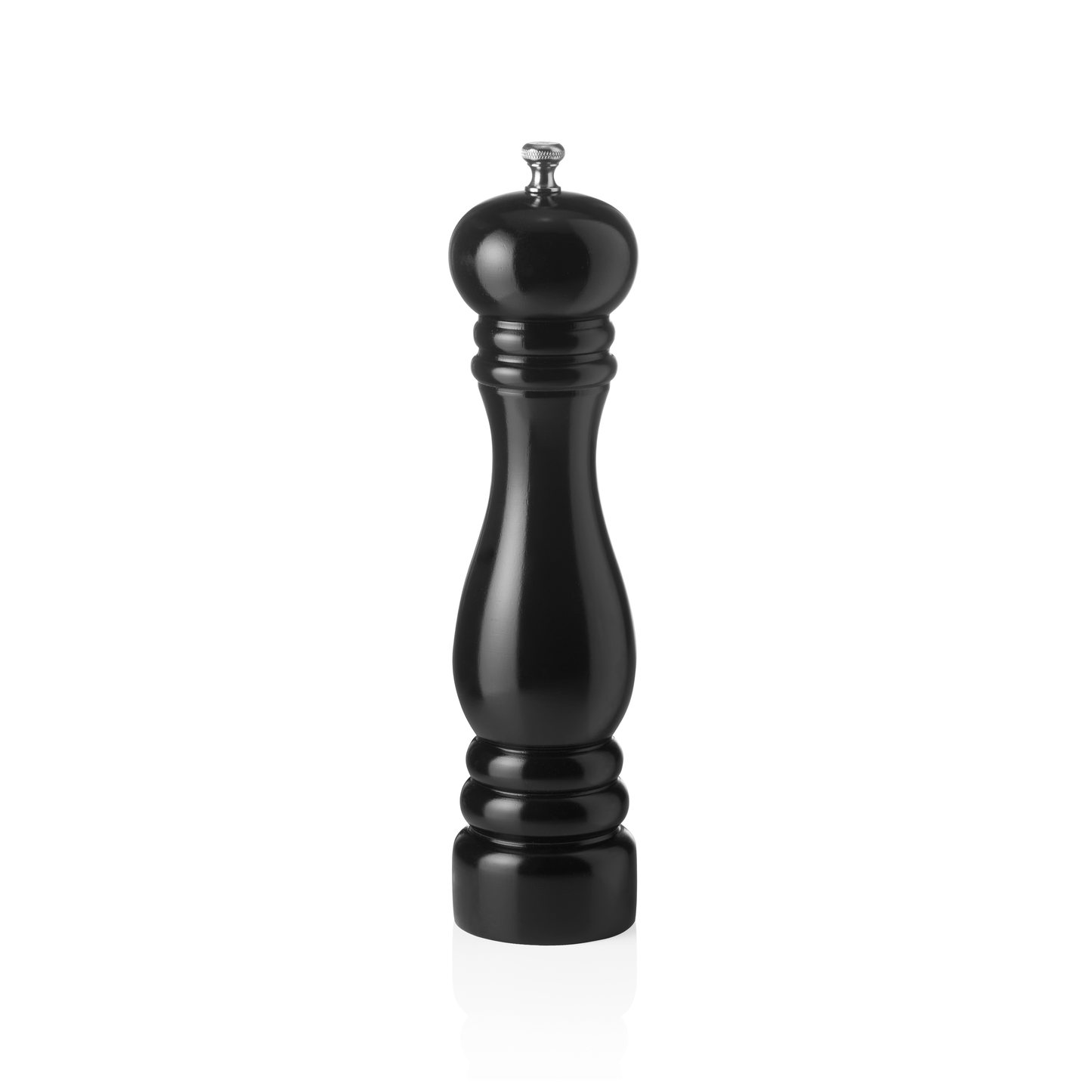 Schwarze Pfeffermühle auf weißem Hintergrund.