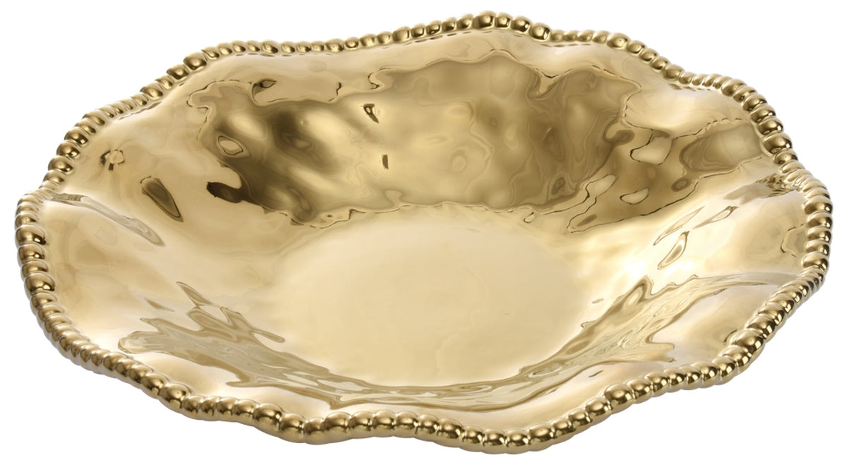 Goldene Servierschale für Gastronomie