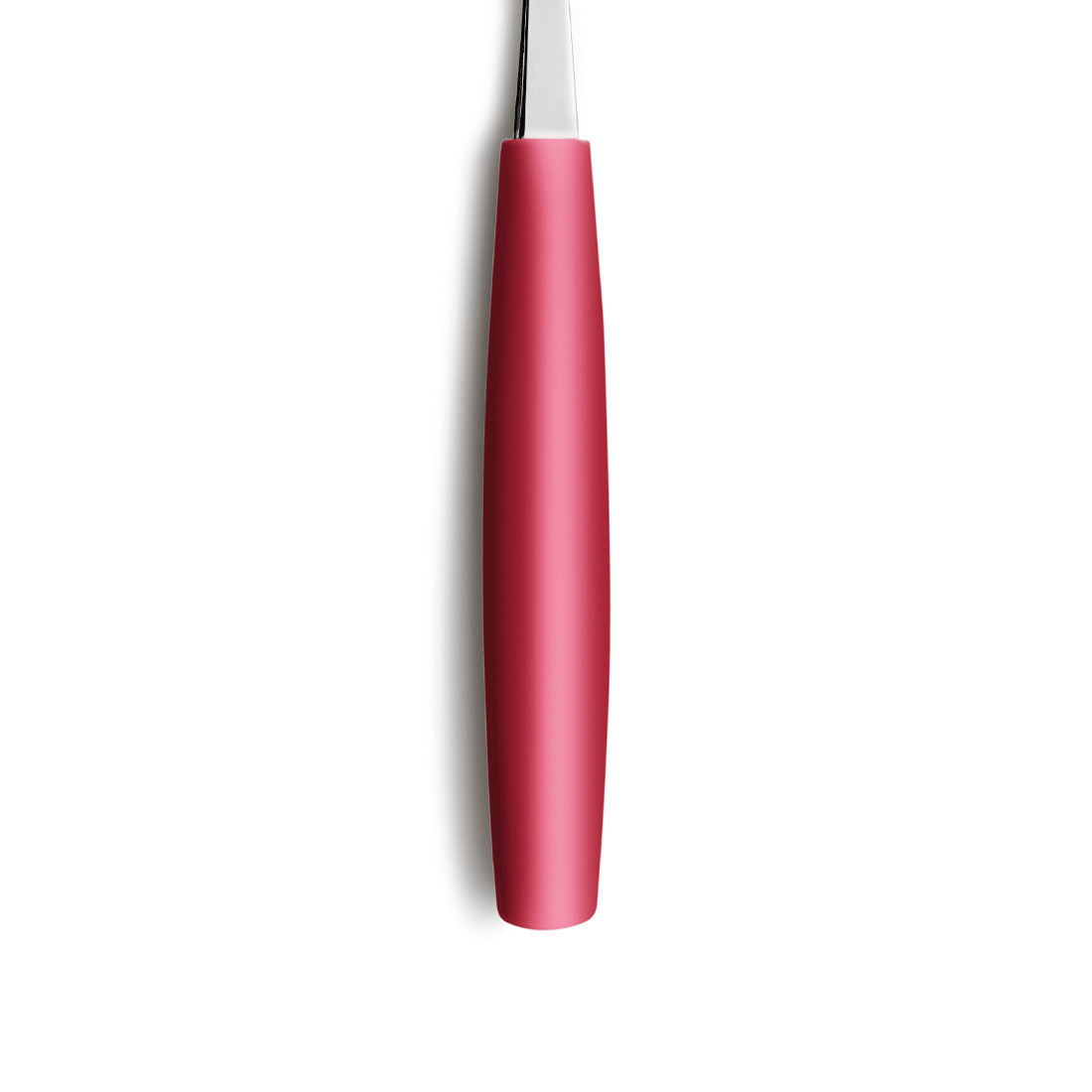 Roter Griff eines Küchenutensils, Nahaufnahme.