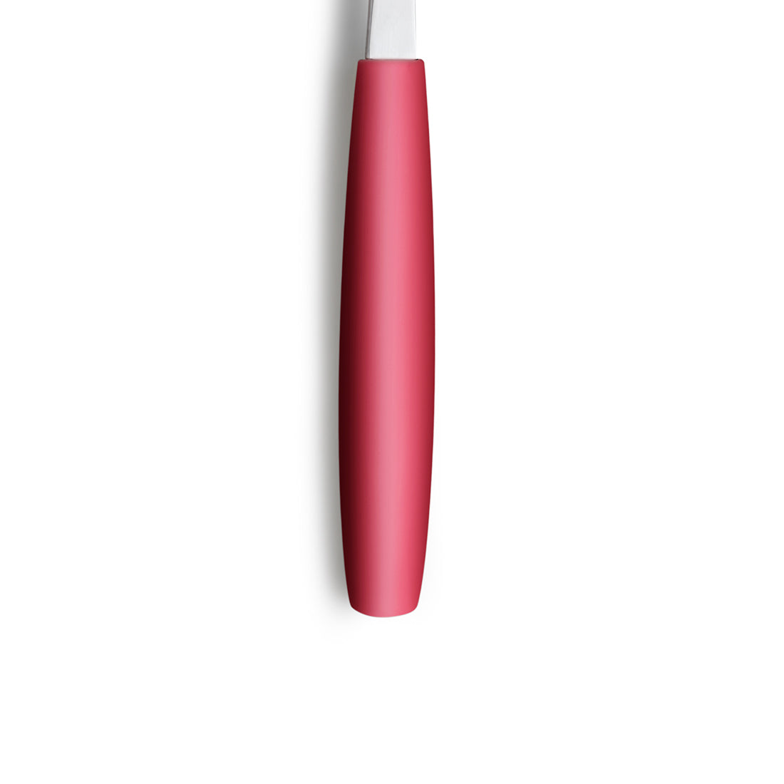 Roter Griff eines Küchenmessers.