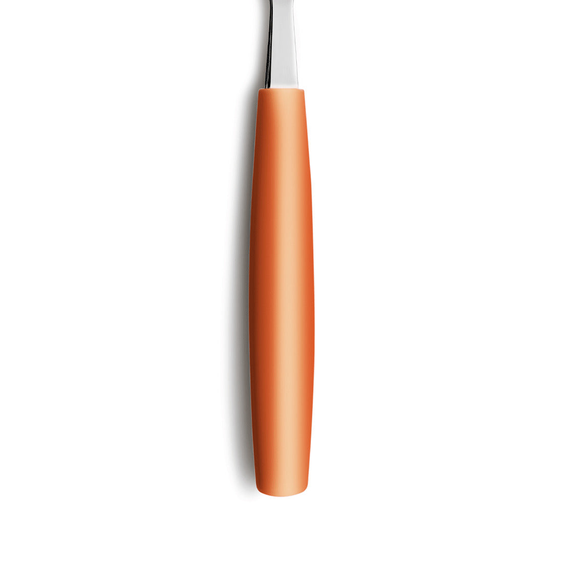 Orangener Griff eines Küchenutensils, Nahaufnahme.