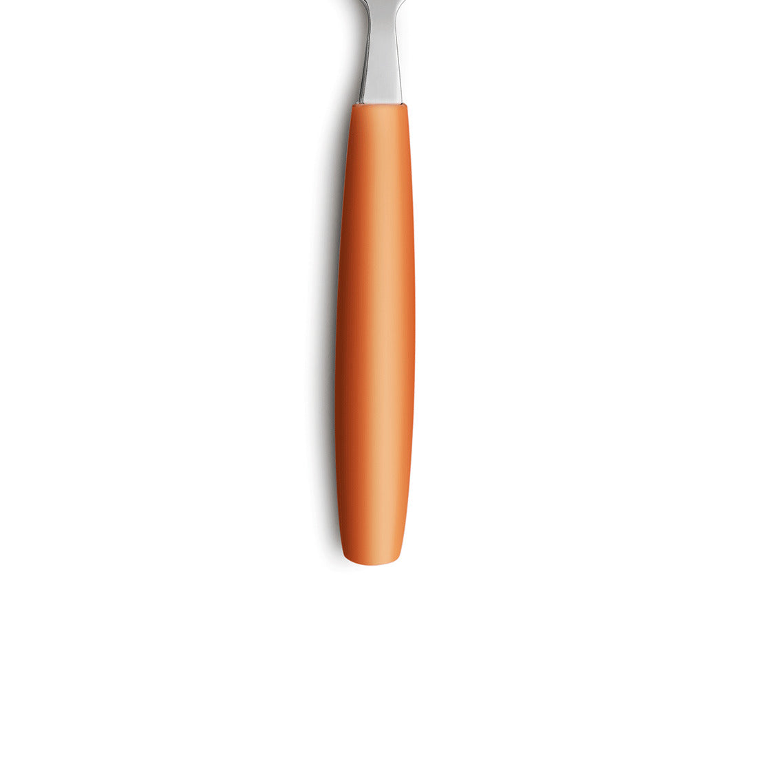 Orangener Griff eines Küchenutensils, Nahaufnahme.