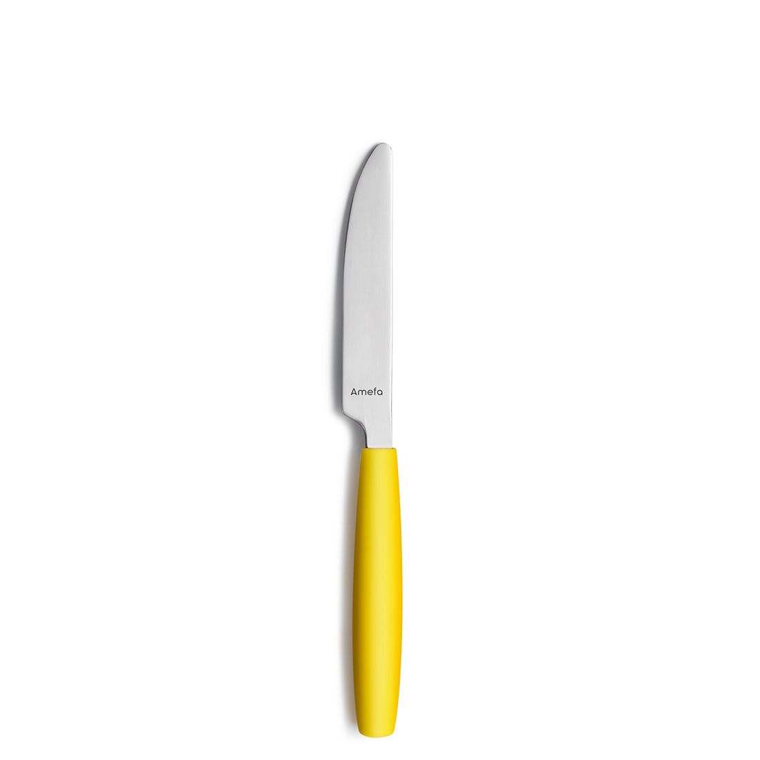Gelbmesser mit Edelstahlklinge auf weißem Hintergrund.