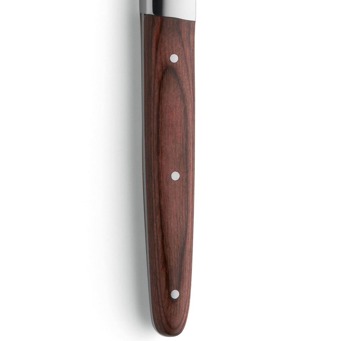 Griff eines Küchenmessers aus Holz.