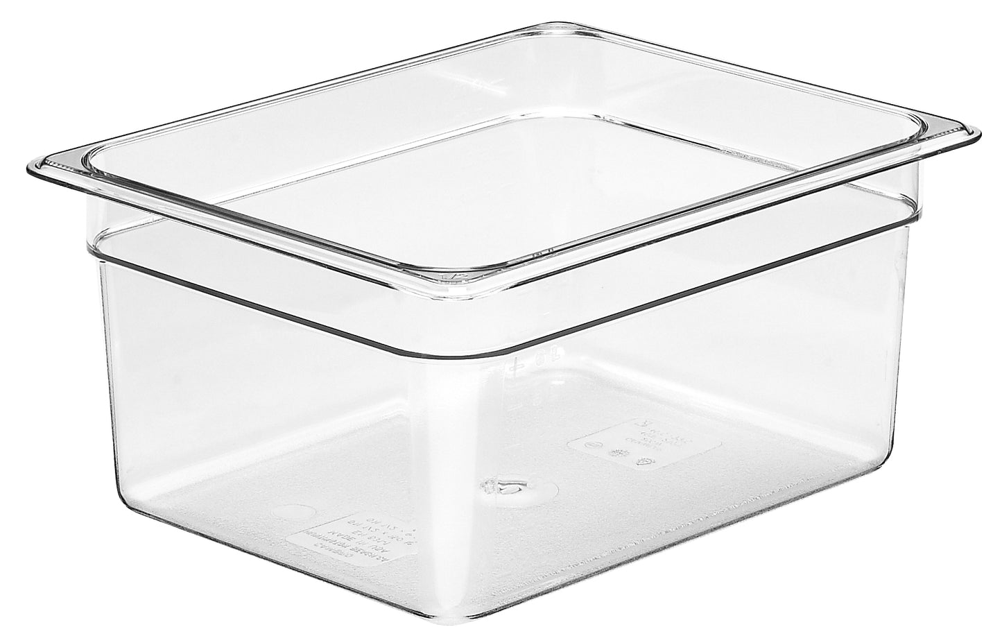 Transparente GN-Behälter aus Kunststoff.