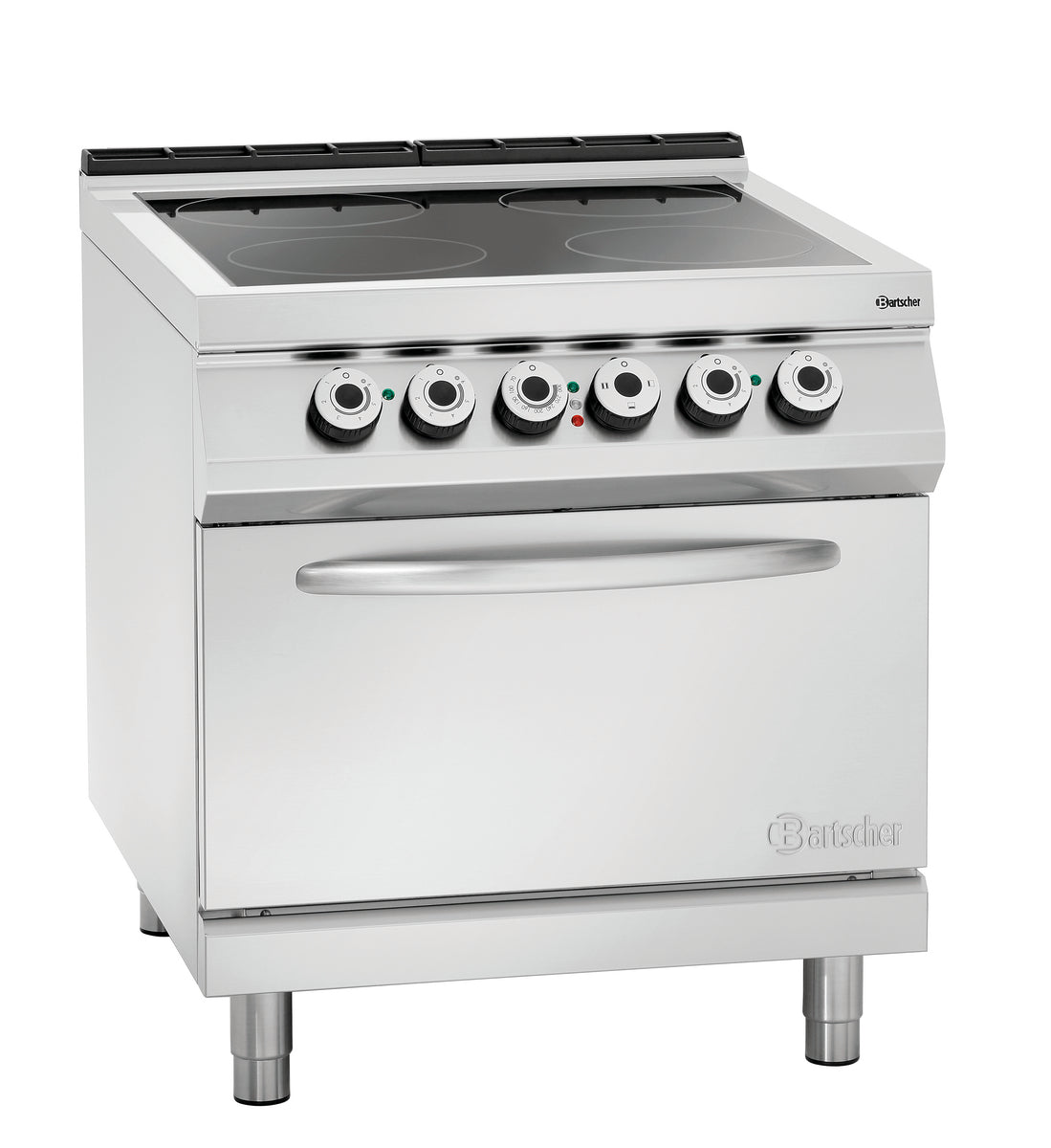 Elektroherd mit Backofen, Edelstahl.
