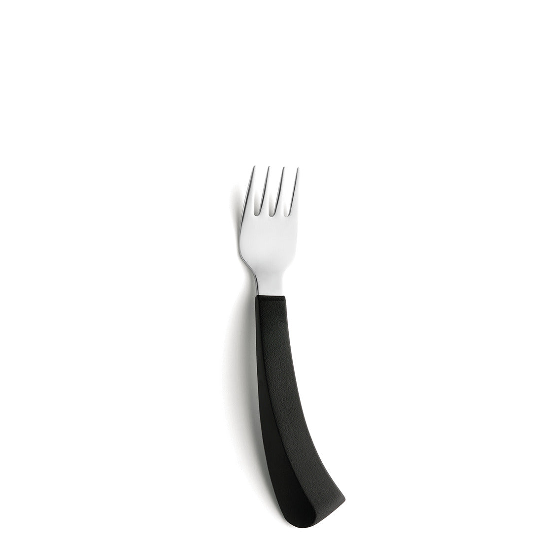 Gabel mit ergonomischem Griff auf weißem Hintergrund.