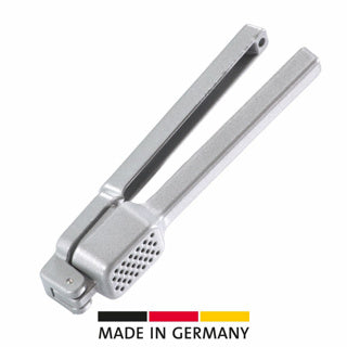 Knoblauchpresse aus Edelstahl, Deutschland.