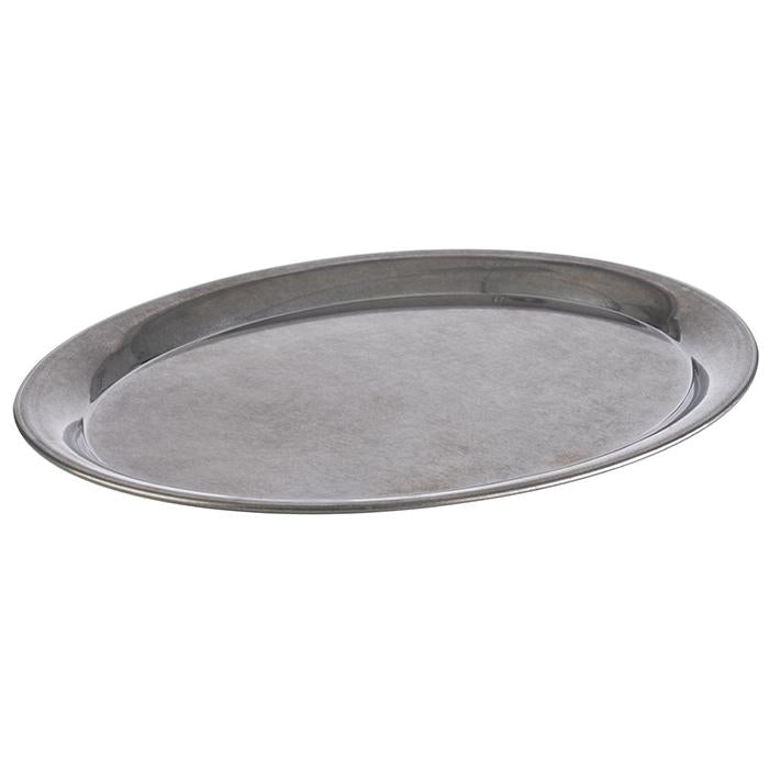 Ovales Edelstahl-Serviertablett für Gastronomie.